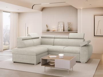 Binche 4-sits Bäddsoffa schäslong vänster med förvaring - beige - Möbler - Vardagsrum - Bäddsoffor