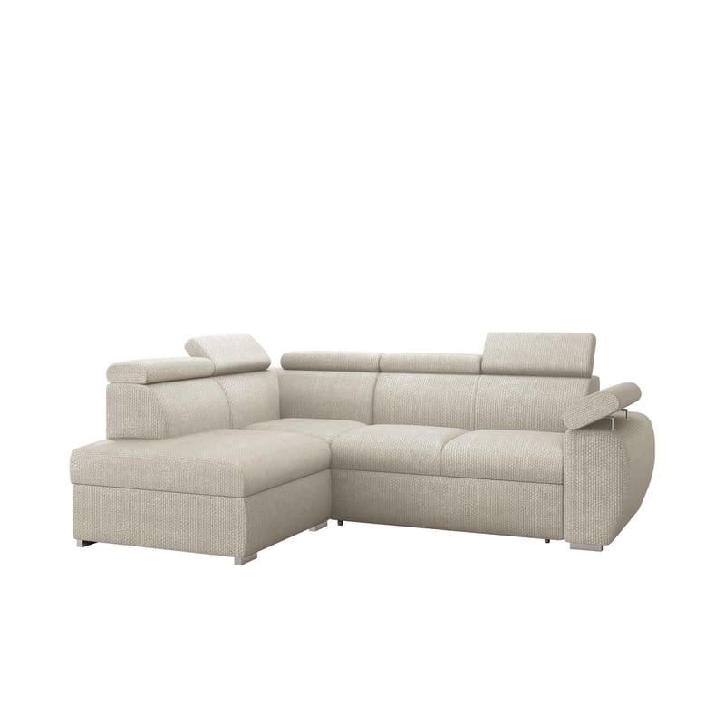 Binche 4-sits Bäddsoffa schäslong vänster med förvaring, beige