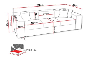Bizantine Bäddsoffa 3-sits - Grå - Möbler - Vardagsrum - Bäddsoffor