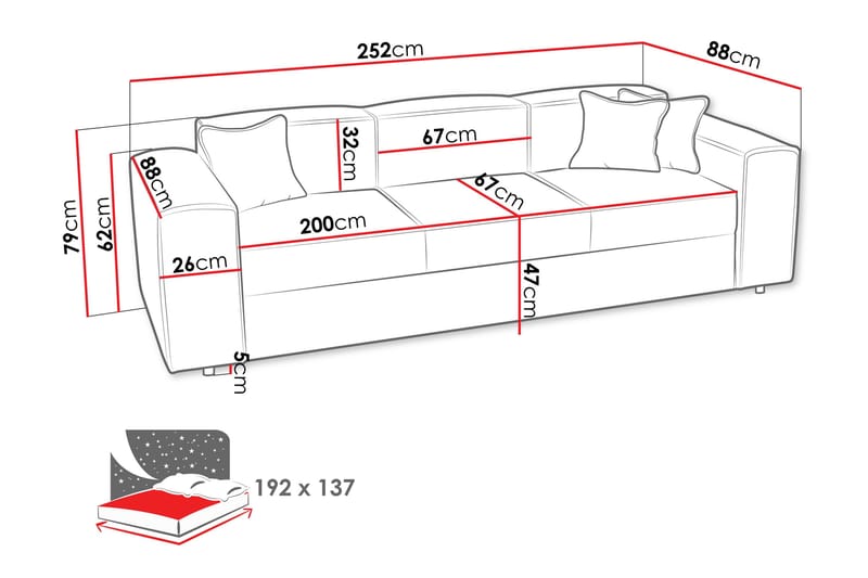 Bizantine Bäddsoffa 3-sits - Vit - Möbler - Vardagsrum - Bäddsoffor