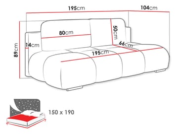Bjorn 3-sits Bäddsoffa med förvaring - beige - Möbler - Vardagsrum - Bäddsoffor