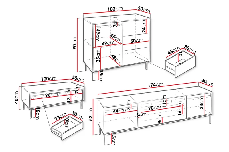 Bjurholm Möbelset För Vardagsrum - Beige - Möbler - Vardagsrum - Möbelset för vardagsrum