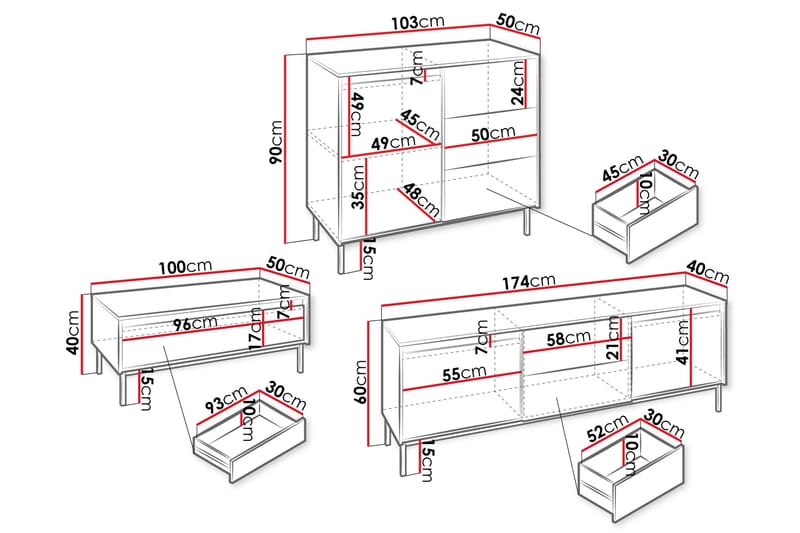 Bjurholm Möbelset För Vardagsrum - Beige - Möbler - Vardagsrum - Möbelset för vardagsrum