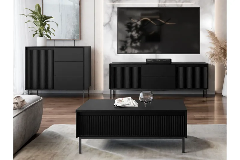 Bjurholm Möbelset För Vardagsrum - Svart - Möbler - Vardagsrum - Möbelset för vardagsrum