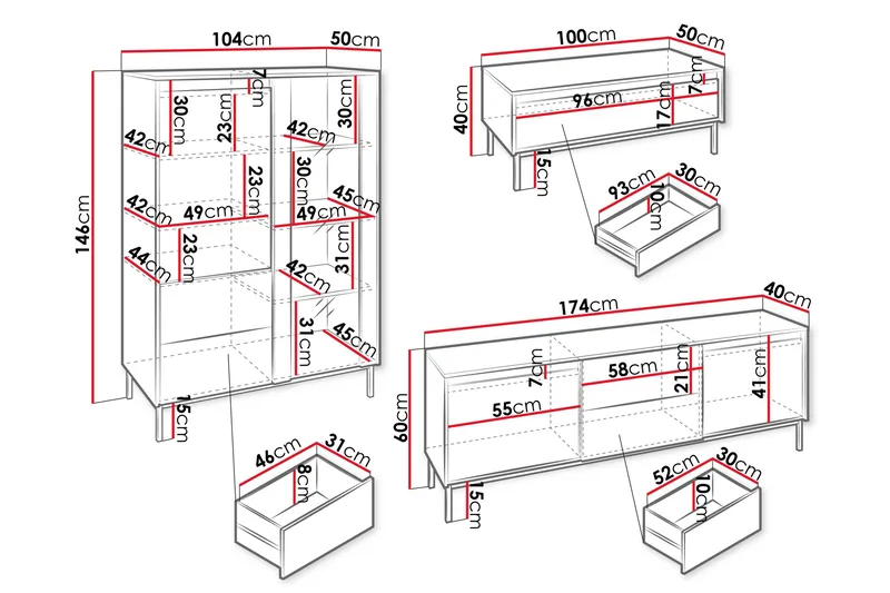 Bjurholm Möbelset För Vardagsrum - Vit - Möbler - Vardagsrum - Möbelset f ör vardagsrum