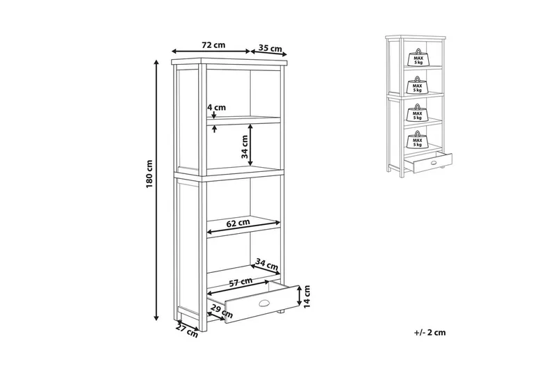 Bokhylla Clio med 4 hyllor - Förvaring - Hyllor - Bokhylla