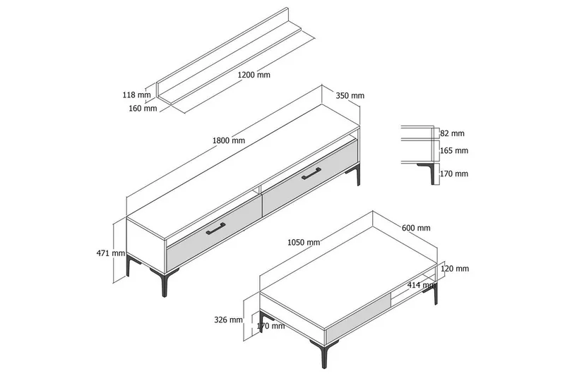 Brutorp Möbelset För Vardagsrum - Valnöt - Möbler - Vardagsrum - Möbelset för vardagsrum