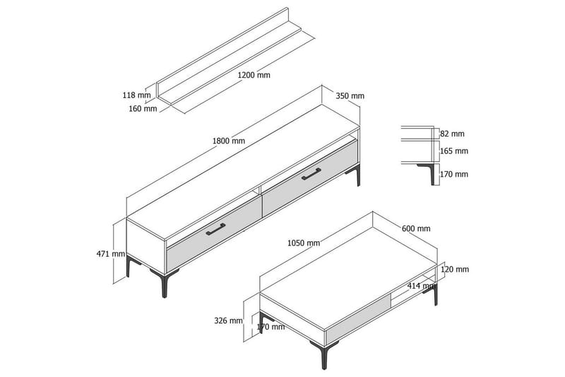 Brutorp Möbelset För Vardagsrum - Valnöt - Möbler - Vardagsrum - Möbelset för vardagsrum