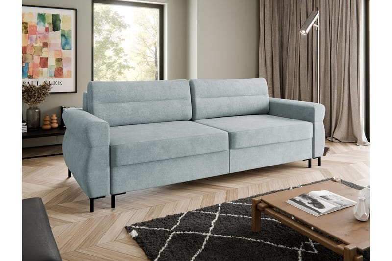 Busness Bäddsoffa 3-sits i Plysch - Grå - Möbler - Vardagsrum - Bäddsoffor