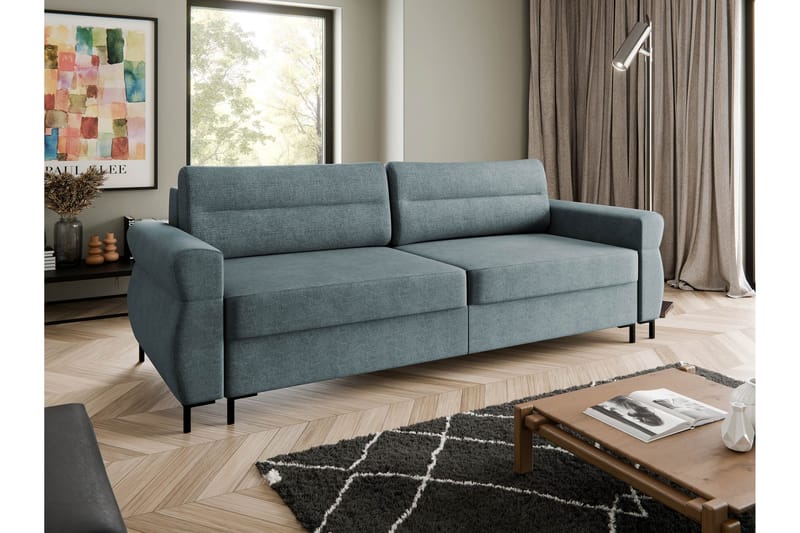 Busness Bäddsoffa 3-sits i Plysch - Grå - Möbler - Vardagsrum - Bäddsoffor