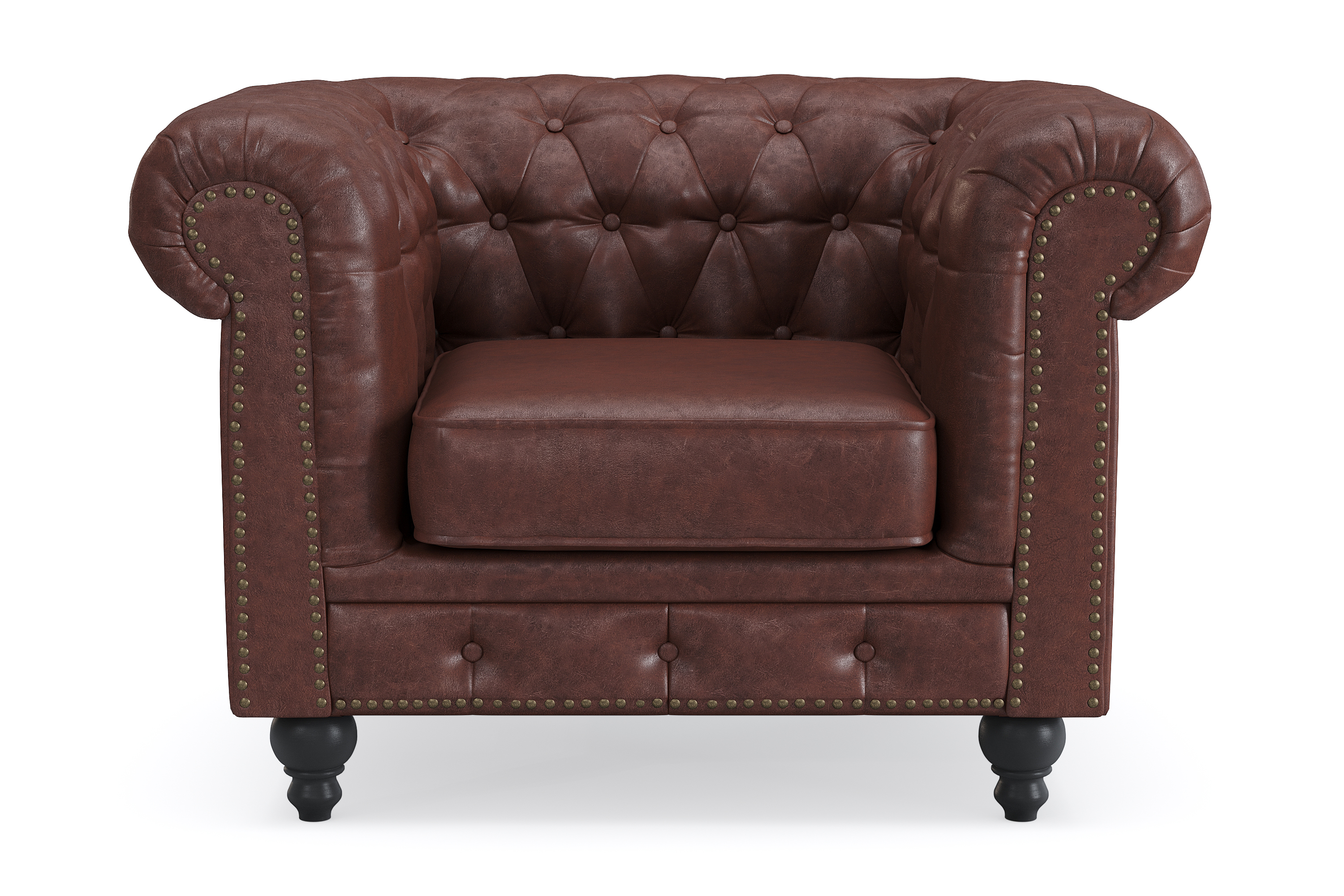 chesterfield deluxe fåtölj - mörkbrun