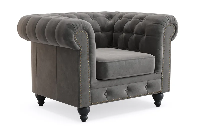 Chesterfield Deluxe Fåtölj - Mörkgrå - Möbler - Vardagsrum - Fåtöljer