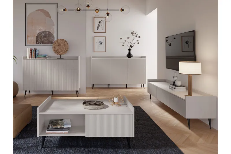 Chiku Möbelset För Vardagsrum - Beige - Möbler - Vardagsrum - Möbelset för vardagsrum