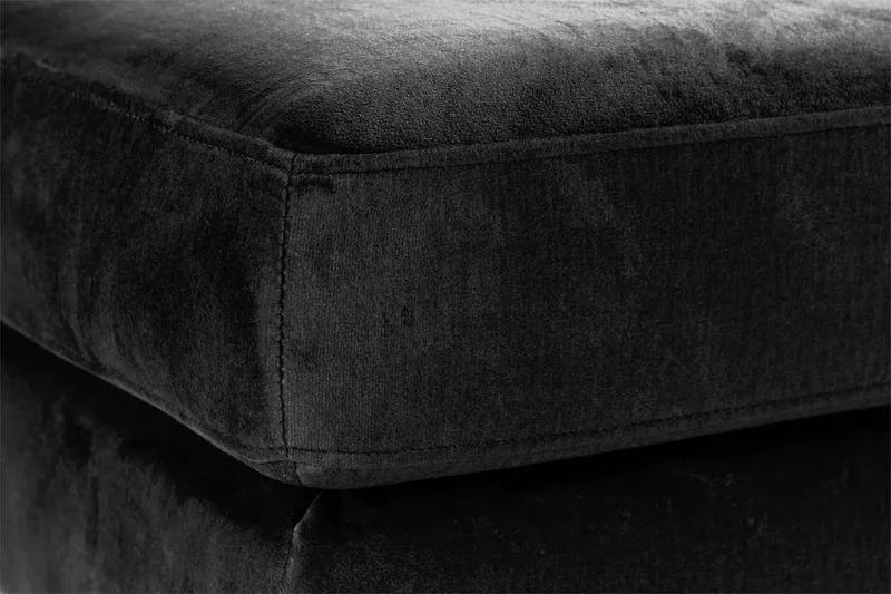 Copenhagen 5-sits Vänstervänd U-formad Soffa med Divan och Schäslong + Fotpall i Sammet - Mörkgrå - Möbler - Vardagsrum - Soffgrupper