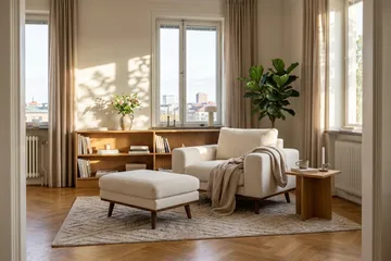 Copenhagen Premium Djup Fåtölj i Chenille - Ljusbeige - Möbler - Vardagsrum - Fåtöljer