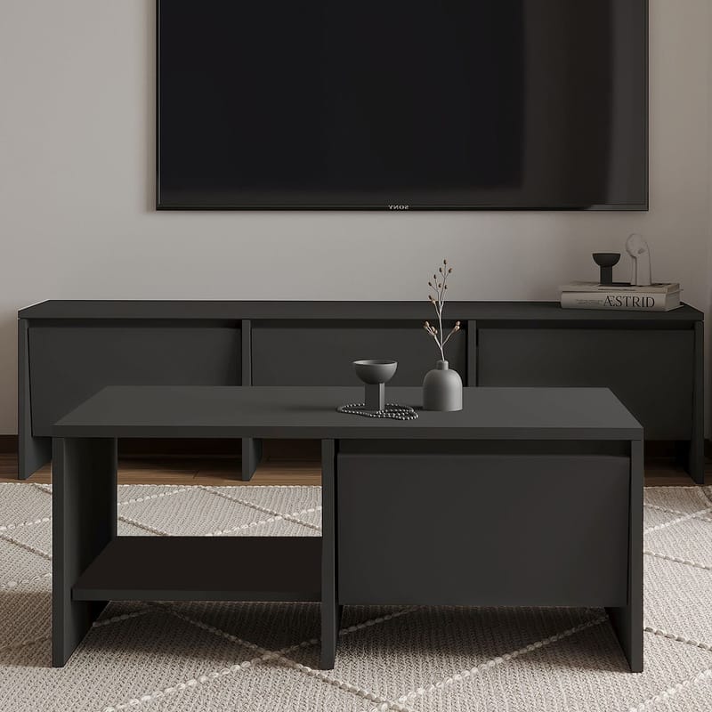 Crala Vardagsrumsmöbelset 160x40x35 cm - Antracit - Möbler - Vardagsrum - Möbelset för vardagsrum
