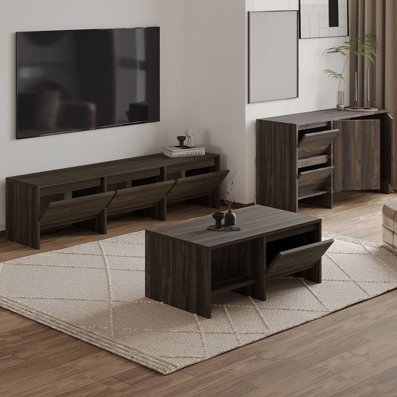 Crala Vardagsrumsmöbelset 160x40x35 cm - Valnöt - Möbler - Vardagsrum - Möbelset för vardagsrum