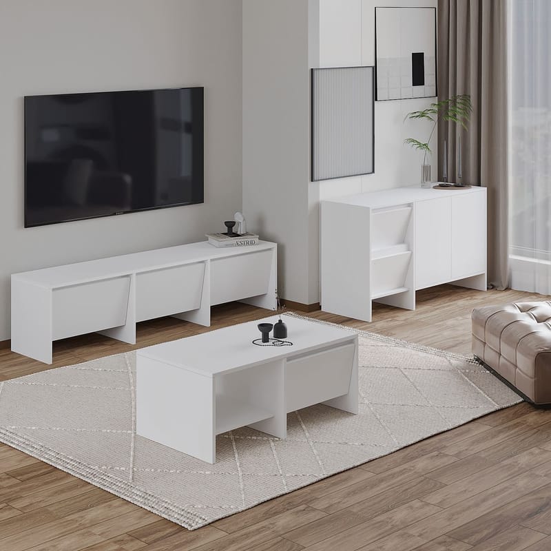 Crala Vardagsrumsmöbelset 160x40x35 cm - Vit - Möbler - Vardagsrum - Möbelset för vardagsrum