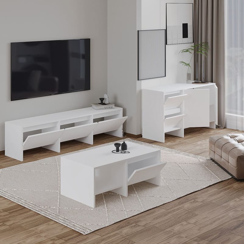 Crala Vardagsrumsmöbelset 160x40x35 cm - Vit - Möbler - Vardagsrum - Möbelset för vardagsrum