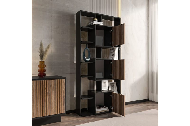 Dargaville Bokhylla 85 cm - Svart/Valnöt - Förvaring - Hyllor - Bokhylla