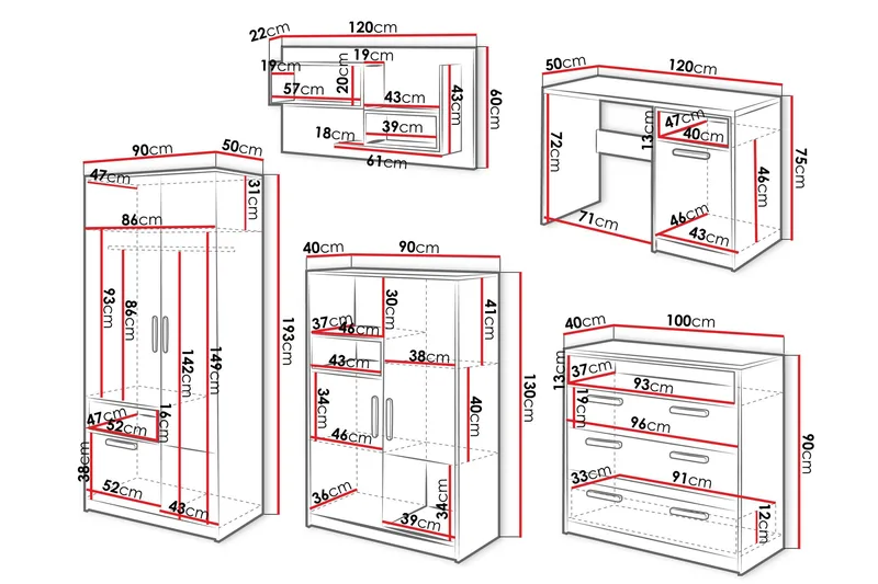 Dekona Möbelset För Vardagsrum - Beige - Möbler - Vardagsrum - Möbelset för vardagsrum