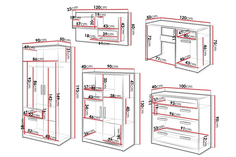 Dekona Möbelset För Vardagsrum - Beige - Möbler - Vardagsrum - Möbelset för vardagsrum