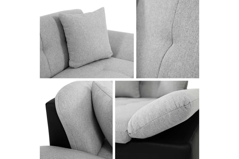 Djerra Bäddsoffa med Schäslong 3-sits i Bouclé - Grå - Möbler - Vardagsrum - Bäddsoffor
