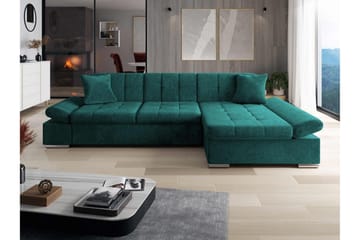 Djerra Bäddsoffa med Schäslong 3-sits i Chenille - Grön - Möbler - Vardagsrum - Bäddsoffor
