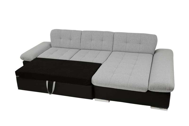 Djerra Bäddsoffa med Schäslong 3-sits i Konstläder - Vit/Grå - Möbler - Vardagsrum - Bäddsoffor