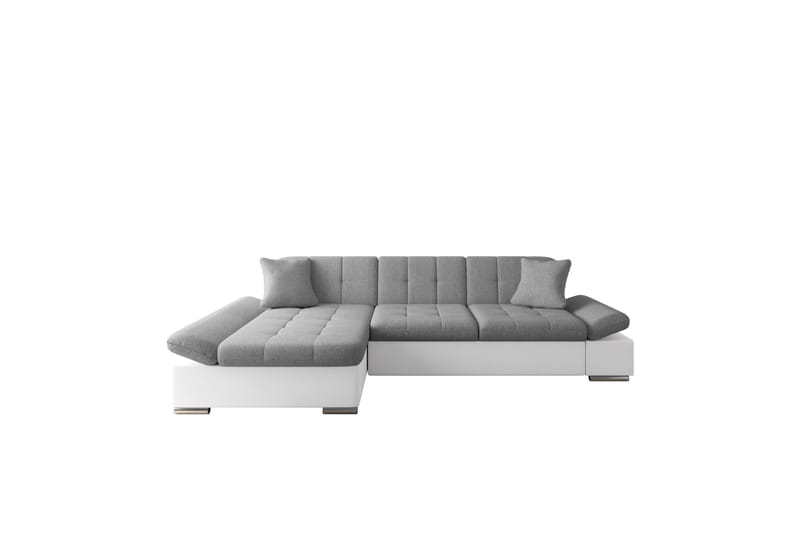 Djerra Bäddsoffa med Schäslong 3-sits i Konstläder - Vit/Grå - Möbler - Vardagsrum - Bäddsoffor