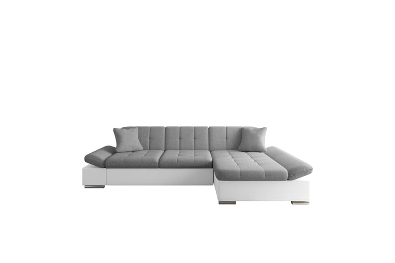 Djerra Bäddsoffa med Schäslong 3-sits i Konstläder - Vit/Grå - Möbler - Vardagsrum - Bäddsoffor