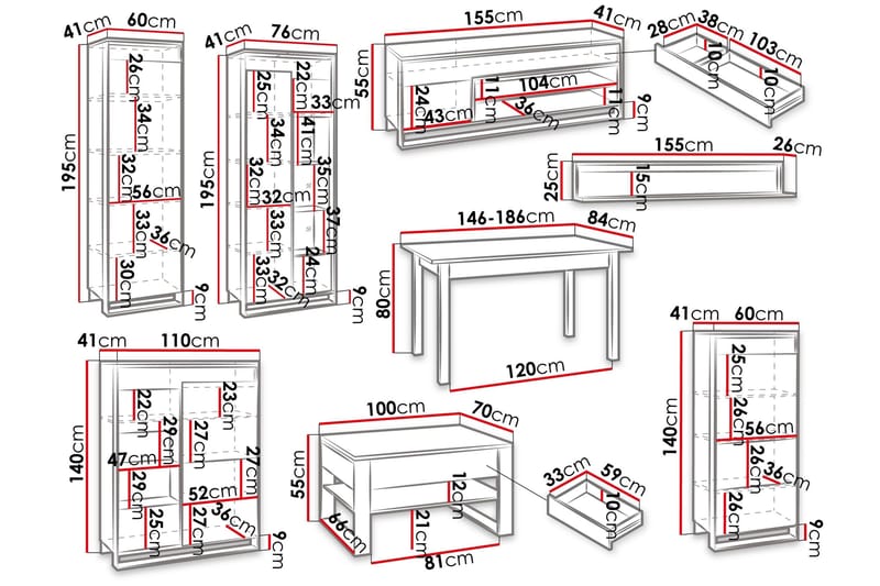 Dorana Möbelset För Vardagsrum - Beige - Möbler - Vardagsrum - Möbelset för vardagsrum