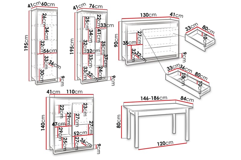 Dorana Möbelset För Vardagsrum - Brun/Svart - Möbler - Vardagsrum - Möbelset för vardagsrum