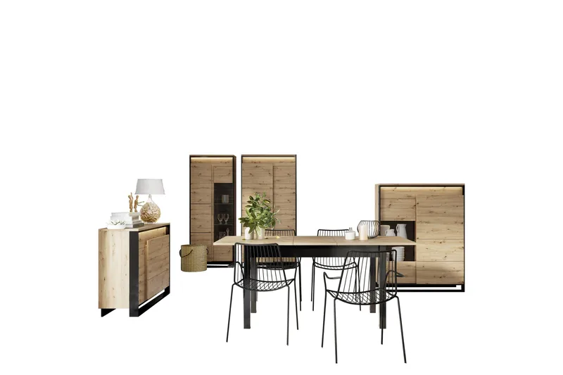 Dorana Möbelset För Vardagsrum, Brun/Svart