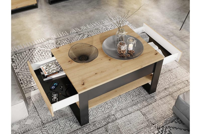 Dorana Möbelset För Vardagsrum - Brun/Svart - Möbler - Vardagsrum - Möbelset för vardagsrum