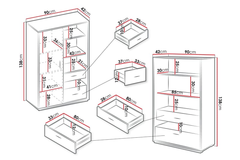 Drifts Möbelset För Vardagsrum - Grå - Möbler - Vardagsrum - Möbelset för vardagsrum