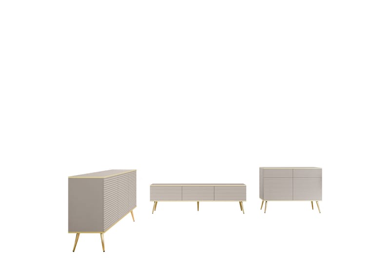 Edson Möbelset För Vardagsrum - Beige - Möbler - Vardagsrum - Möbelset för vardagsrum