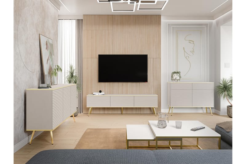Edson Möbelset För Vardagsrum - Beige - Möbler - Vardagsrum - Möbelset för vardagsrum