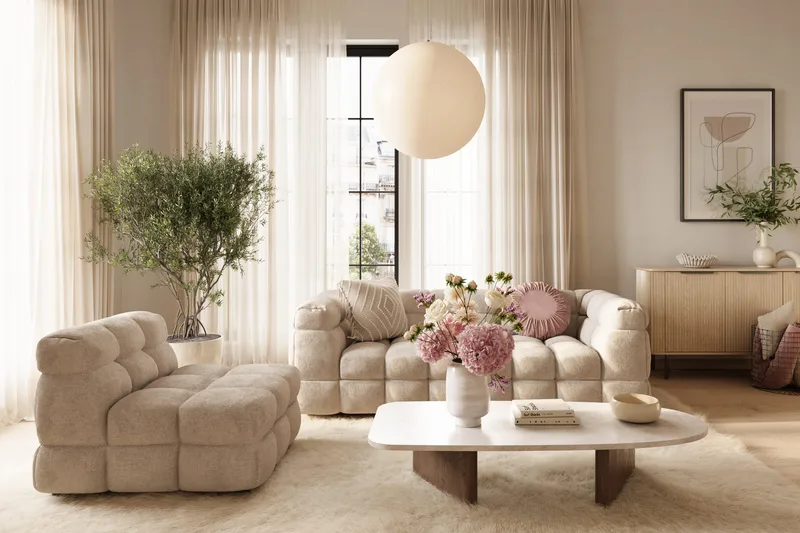 Elise Bubblig Fåtölj - Beige - Möbler - Vardagsrum - Soffor