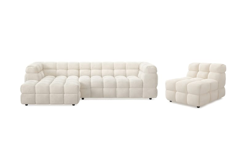 Elise Bubblig Soffgrupp 3-sits Divansoffa Vänster + Fåtölj - Beige - Möbler - Vardagsrum - Soffgrupper