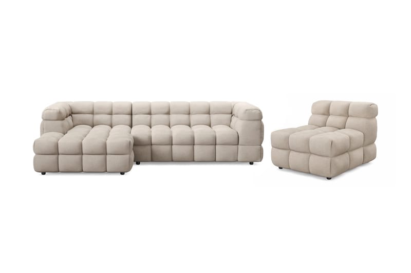 Elise Bubblig Soffgrupp 3-sits Divansoffa Vänster + Fåtölj - Beige - Möbler - Vardagsrum - Soffgrupper