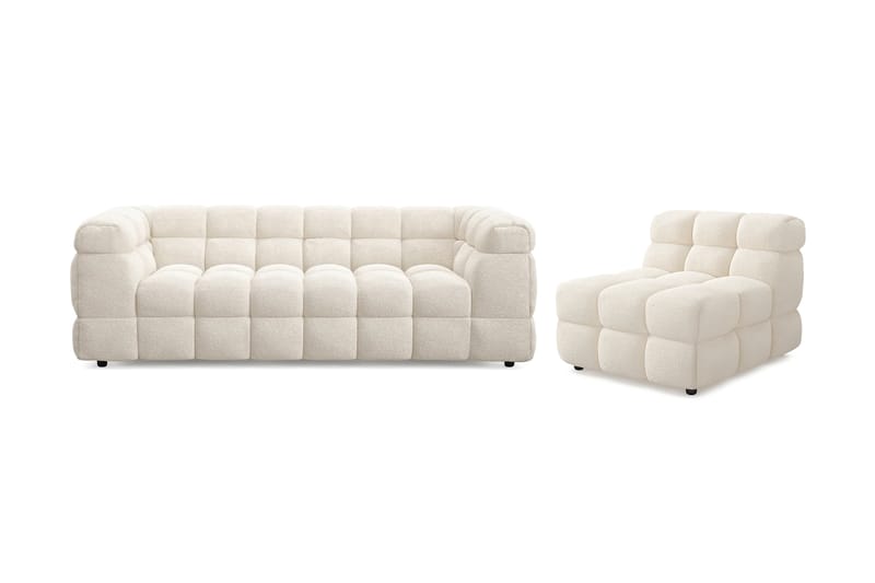 Elise Bubblig Soffgrupp 3-sits Soffa + Fåtölj - Beige - Möbler - Vardagsrum - Soffgrupper