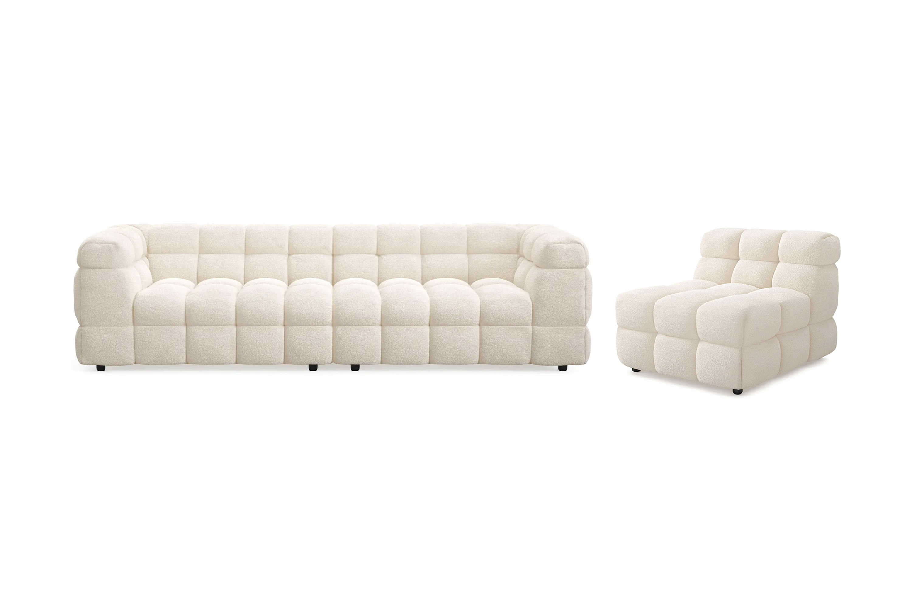 elise bubblig soffgrupp 4-sits soffa + fåtölj - beige