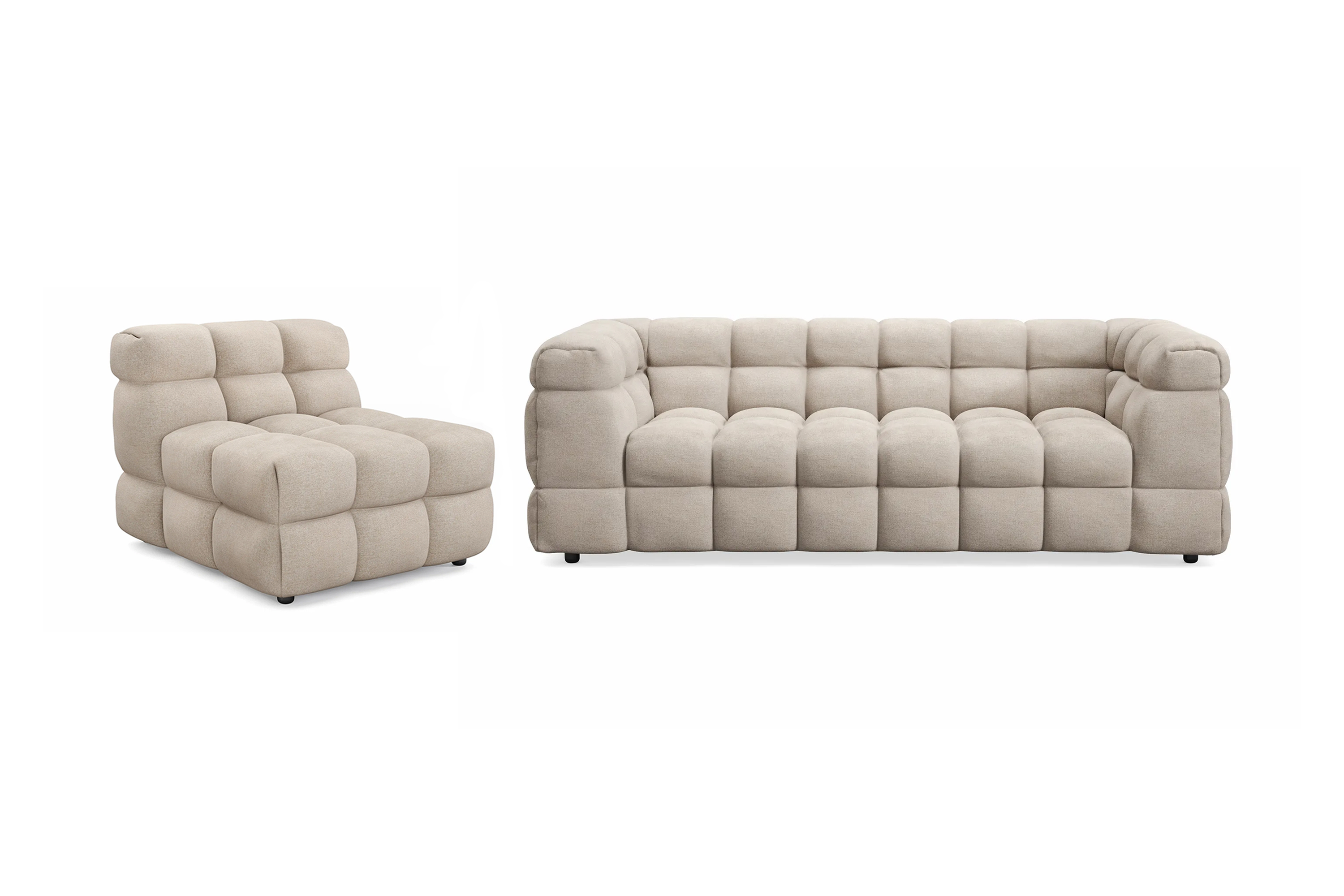 elise bubblig soffgrupp 4-sits soffa + fåtölj - beige