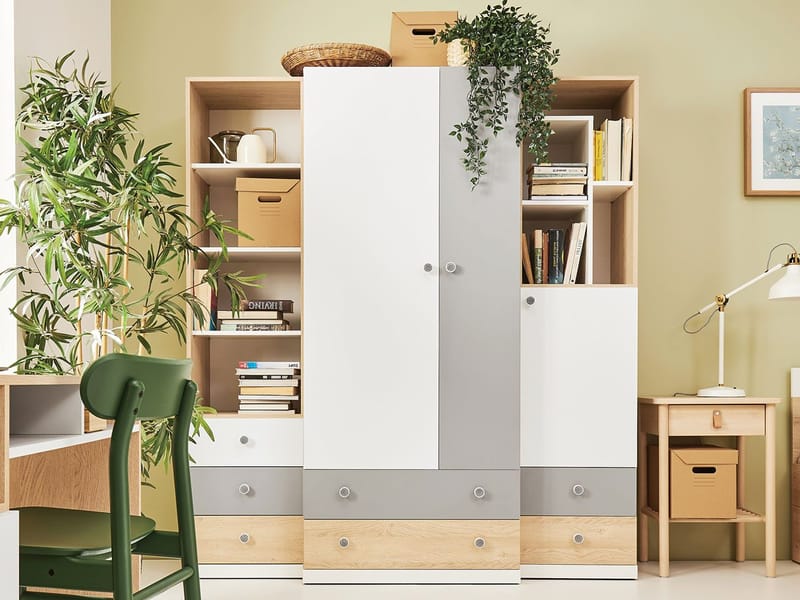 Elvaren Möbelset Garderob och Bokhylla - Möbler - Vardagsrum - Möbelset för vardagsrum