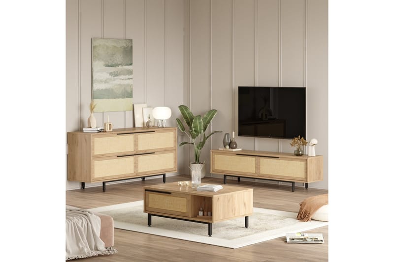 Erhan Möbelset För Vardagsrum - Ek - Möbler - Vardagsrum - Möbelset för vardagsrum