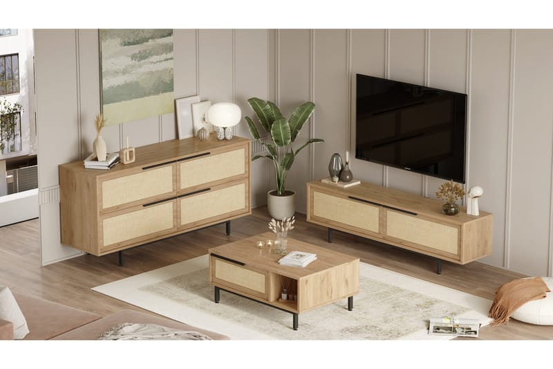 Erhan Möbelset För Vardagsrum - Ek - Möbler - Vardagsrum - Möbelset för vardagsrum