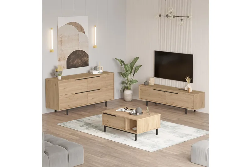 Erhan Möbelset För Vardagsrum, Ek