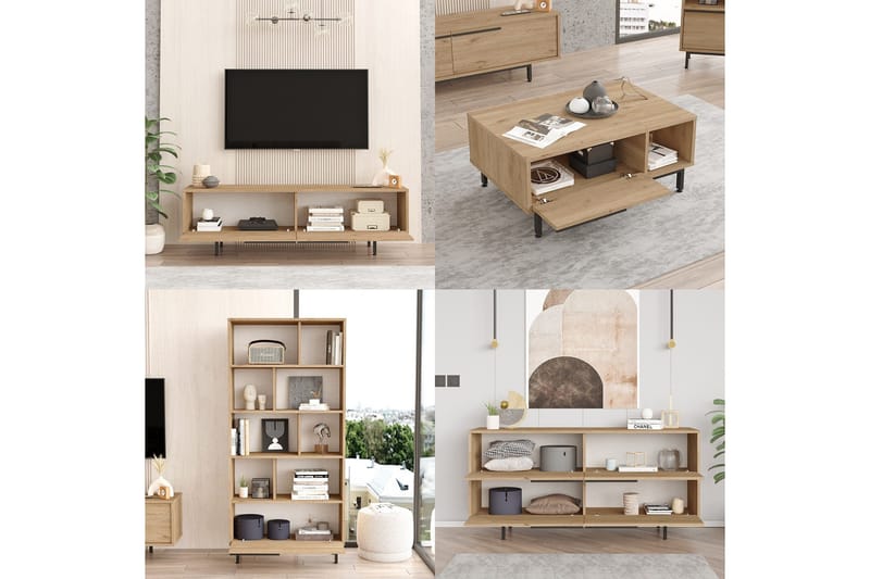 Erhan Möbelset För Vardagsrum - Ek - Möbler - Vardagsrum - Möbelset för vardagsrum