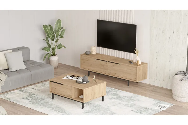 Erhan Möbelset För Vardagsrum - Ek - Möbler - Vardagsrum - Möbelset för vardagsrum